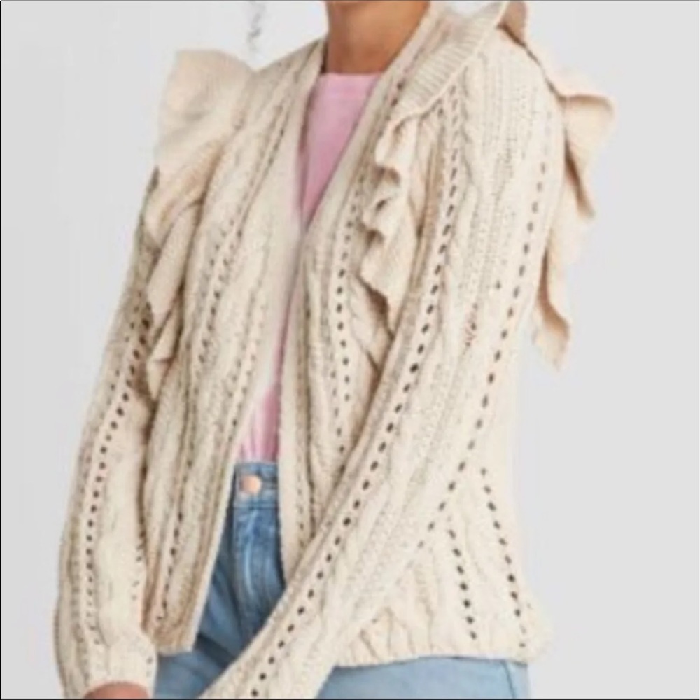 Universal Thread Women’s Ruffle Cardigan Brown